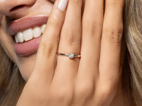 Verlobungsring Classic 4 in Silber 925/- mit Diamant 0,15ct H/SI