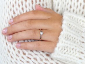 Verlobungsring Classic 4 in 14K Weißgold mit Diamant 0,40ct H/SI