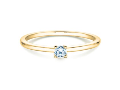 Verlobungsring Classic 4 in 14K Gelbgold mit Diamant 0,10ct H/SI