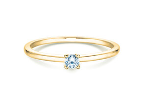 Verlobungsring Classic 4 in 14K Gelbgold mit Diamant 0,10ct H/SI