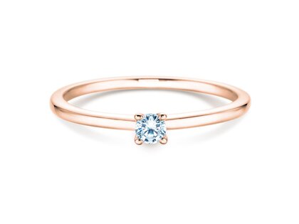 Verlobungsring Classic 4 in 18K Roségold mit Diamant 0,10ct H/SI
