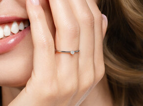 Verlobungsring Classic 6 in 14K Weißgold mit Diamant 0,05ct H/SI
