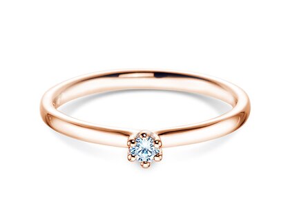 Verlobungsring Classic 6 in 14K Roségold mit Diamant 0,05ct G/IF
