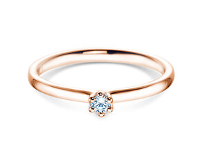 Verlobungsring Classic 6 in 14K Roségold mit Diamant 0,05ct G/IF