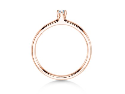 Verlobungsring Classic 6 in 14K Roségold mit Diamant 0,05ct G/IF