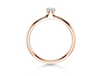 Verlobungsring Classic 6 in 14K Roségold mit Diamant 0,07ct G/VS