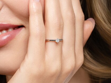 Verlobungsring Classic 6 in 18K Roségold mit Diamant 0,10ct H/SI