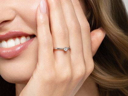 Verlobungsring Classic 6 in 14K Gelbgold mit Diamant 0,15ct H/SI