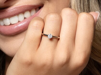 Verlobungsring Classic 6 in 14K Gelbgold mit Diamant 0,20ct G/SI