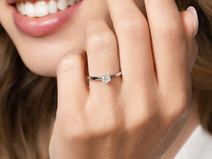 Verlobungsring Classic 6 in 14K Roségold mit Diamant 0,25ct G/SI