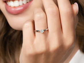 Verlobungsring Classic 6 in 9K Roségold mit Diamant 0,25ct G/SI