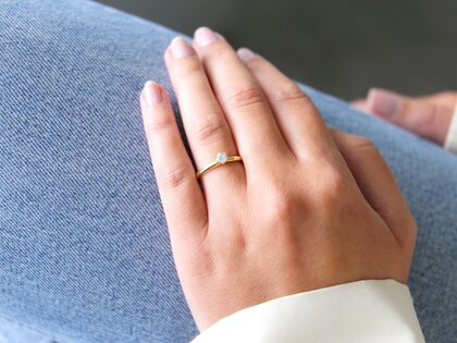 Verlobungsring Classic 6 in 18K Gelbgold mit Labordiamant 0,25ct D/IF
