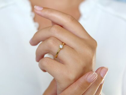 Verlobungsring Classic 6 in 18K Gelbgold mit Labordiamant 0,25ct D/IF
