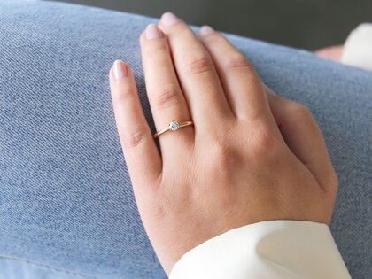 Verlobungsring Classic 6 in 9K Roségold mit Diamant 0,25ct G/SI
