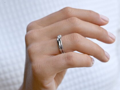 Verlobungsring Classic 6 in 9K Weißgold mit Diamant 0,25ct H/SI
