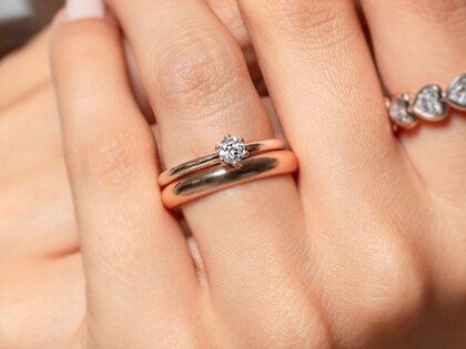 Verlobungsring Classic 6 in 9K Roségold mit Diamant 0,25ct G/SI