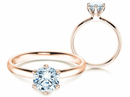 Verlobungsring Classic 6 in 9K Roségold mit Diamant 2,50ct G/SI