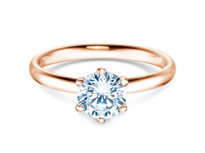 Verlobungsring Classic 6 in 18K Roségold mit Labordiamant 1,00ct E/VS