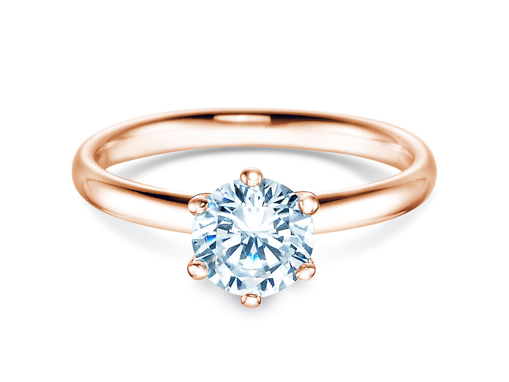 Verlobungsring Classic 6 in 14K Roségold mit Diamant 1,25ct G/SI