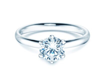 Verlobungsring Classic 6 in 14K Weißgold mit Diamant 2,50ct G/VS