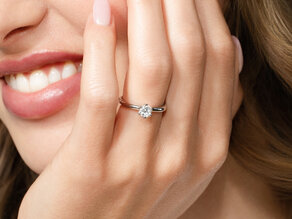 Verlobungsring Classic 6 in 14K Weißgold mit Diamant 0,40ct G/SI