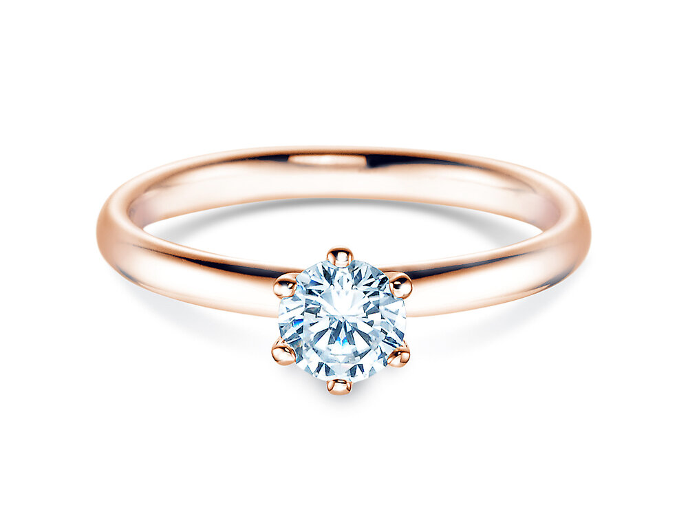 Verlobungsring Classic 6 in 14K Roségold mit Diamant 0,50ct G/SI