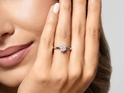 Verlobungsring Classic 6 in 14K Gelbgold mit Diamant 0,75ct G/SI