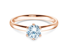 Verlobungsring Classic 6 in 18K Roségold mit Diamant 0,75ct H/SI