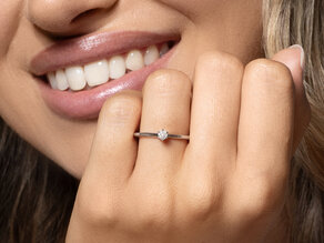 Verlobungsring Classic 6 in 18K Roségold mit Diamant 0,10ct H/SI