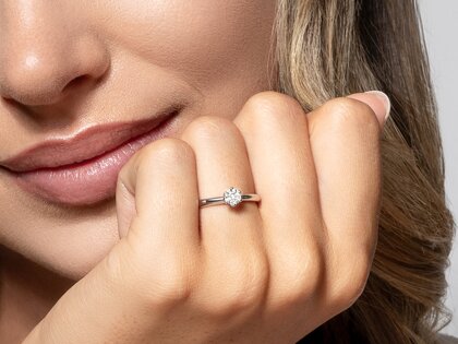 Verlobungsring Classic 6 in 14K Roségold mit Diamant 0,25ct G/SI