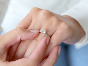 Verlobungsring Classic 6 in 14K Weißgold mit Diamant 0,75ct H/SI