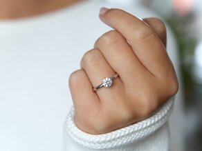 Verlobungsring Classic 6 in 14K Weißgold mit Diamant 2,50ct G/VS