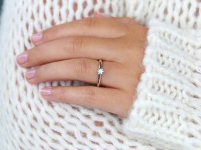 Verlobungsring Classic 6 in 14K Weißgold mit Diamant 0,20ct H/SI