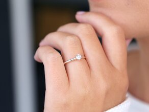 Verlobungsring Classic 6 in 14K Weißgold mit Diamant 0,30ct G/IF