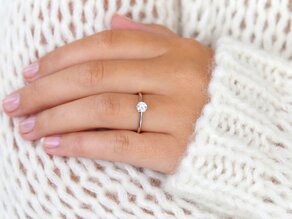 Verlobungsring Classic 6 in 14K Weißgold mit Diamant 0,40ct G/SI