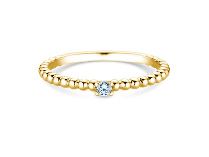 Verlobungsring Classic Beads in 18K Gelbgold mit Diamant 0,05ct H/SI