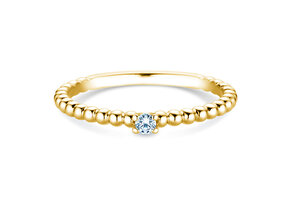 Verlobungsring Classic Beads in 18K Gelbgold mit Diamant 0,05ct H/SI
