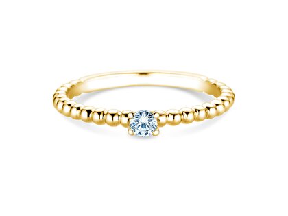 Verlobungsring Classic Beads in 14K Gelbgold mit Diamant 0,10ct H/SI