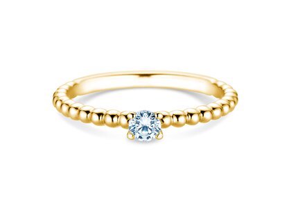 Verlobungsring Classic Beads in 18K Gelbgold mit Diamant 0,20ct G/VS