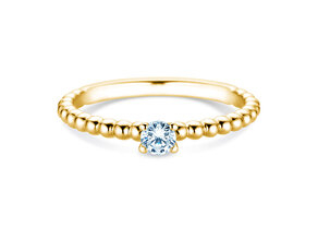 Verlobungsring Classic Beads in 18K Gelbgold mit Diamant 0,20ct G/VS