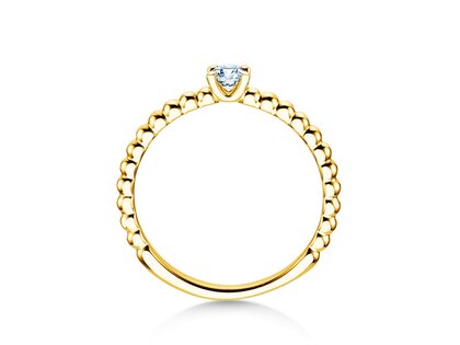 Verlobungsring Classic Beads in 18K Gelbgold mit Diamant 0,20ct G/VS
