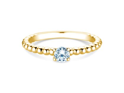 Verlobungsring Classic Beads in 14K Gelbgold mit Diamant 0,25ct G/SI