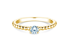 Verlobungsring Classic Beads in 14K Gelbgold mit Diamant 0,25ct G/SI