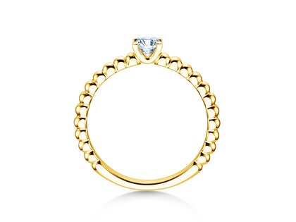 Verlobungsring Classic Beads in 14K Gelbgold mit Diamant 0,25ct G/SI