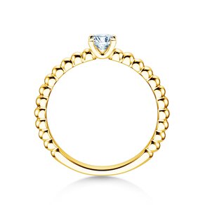 Verlobungsring Classic Beads in 14K Gelbgold mit Diamant 0,25ct G/SI