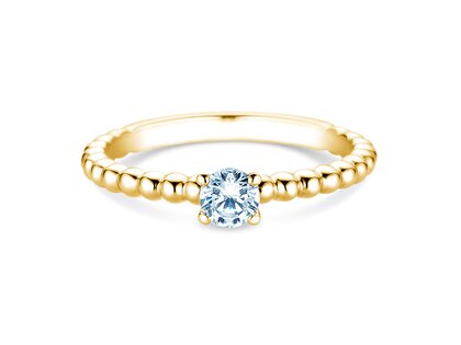 Verlobungsring Classic Beads in 9K Gelbgold mit Diamant 0,30ct G/SI
