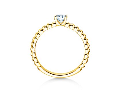 Verlobungsring Classic Beads in 9K Gelbgold mit Diamant 0,30ct G/SI