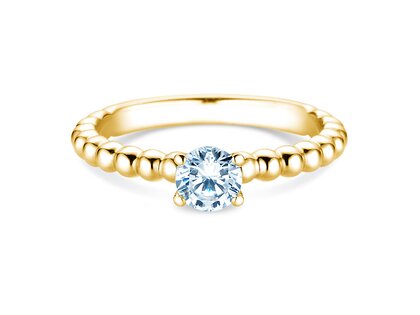 Verlobungsring Classic Beads in 18K Gelbgold mit Diamant 0,60ct H/SI