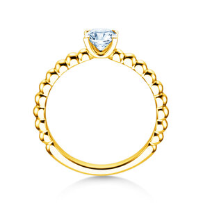 Verlobungsring Classic Beads in 18K Gelbgold mit Diamant 0,60ct H/SI