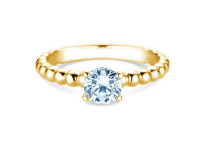 Verlobungsring Classic Beads in 18K Gelbgold mit Labordiamant 0,75ct E/VS